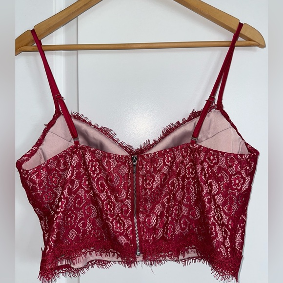 Bebe 2 COLOR SCALLOP CORDED LACE BUSTIER size 8 - Picture 6 of 7